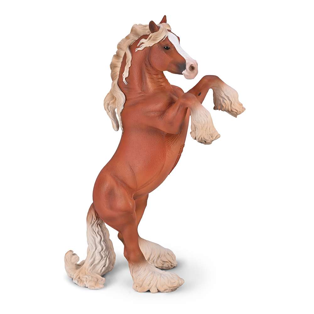 Gypsy Vanner Mare Rearing Chestnut - Deluxe 1:12 Scale