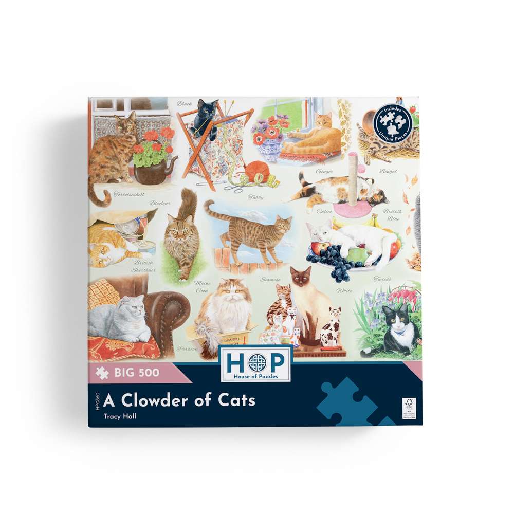 A Clowder of Cats BIG 500 Puzzle