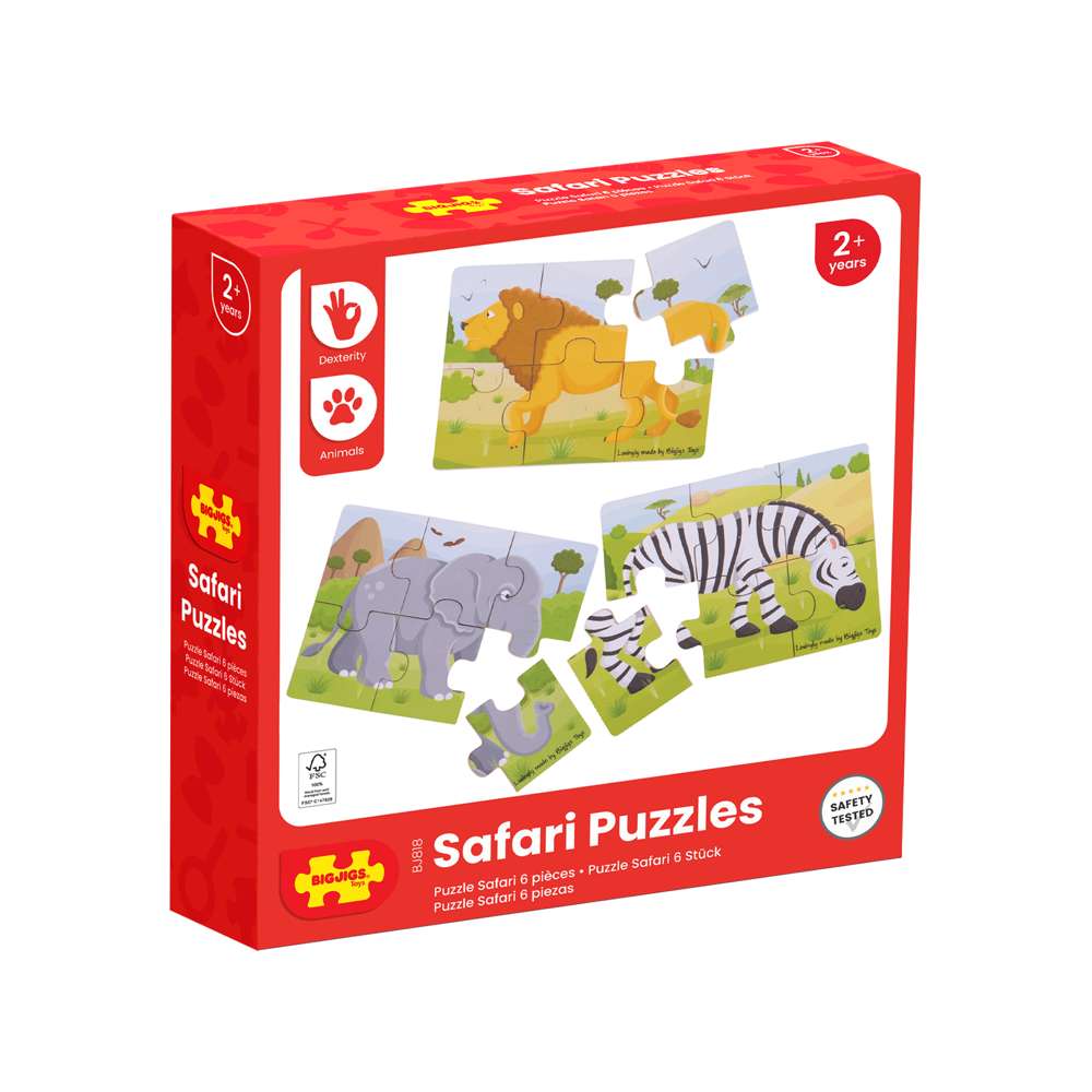 Safari (6 Piece Puzzles) - 3 Puzzles