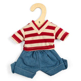 Denim Shorts And Red Striped Top - Small