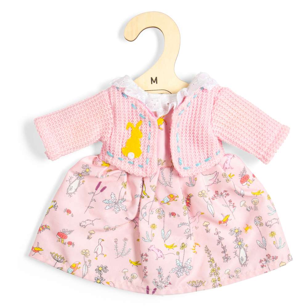 Wildlife Dress And Pink Cardigan - Medium
