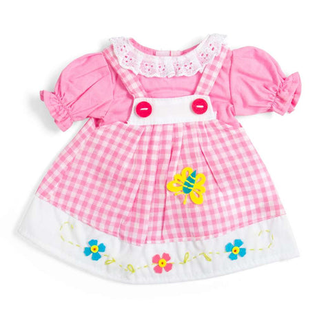 Pink Checkered Pinafore Dress - Medium