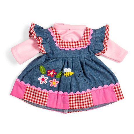 Denim Dress With Pink Trim - Medium