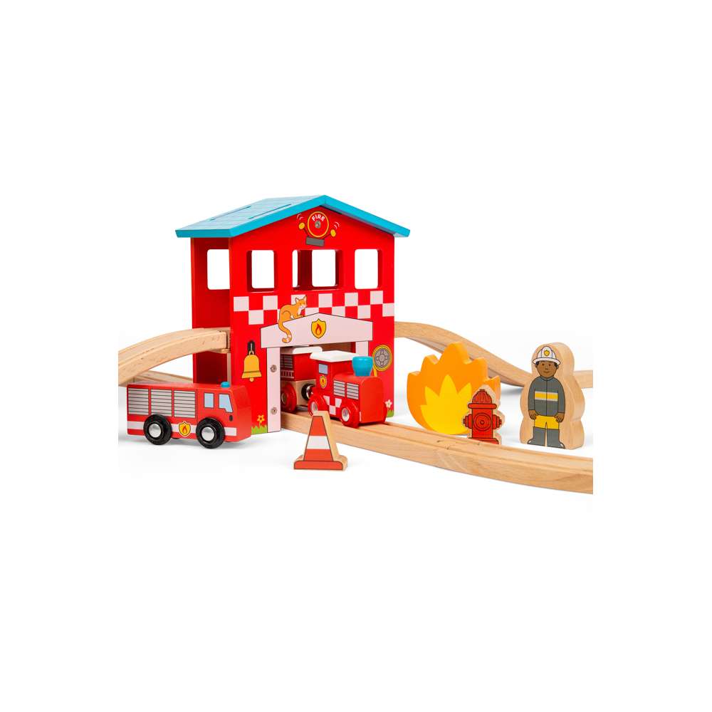 Fire Station Train Set