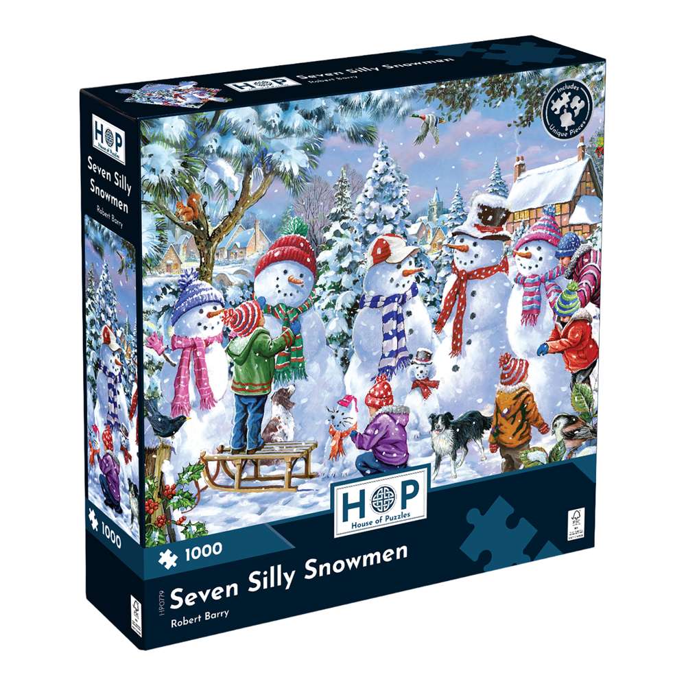 Seven Silly Snowmen 1000 Piece Puzzle